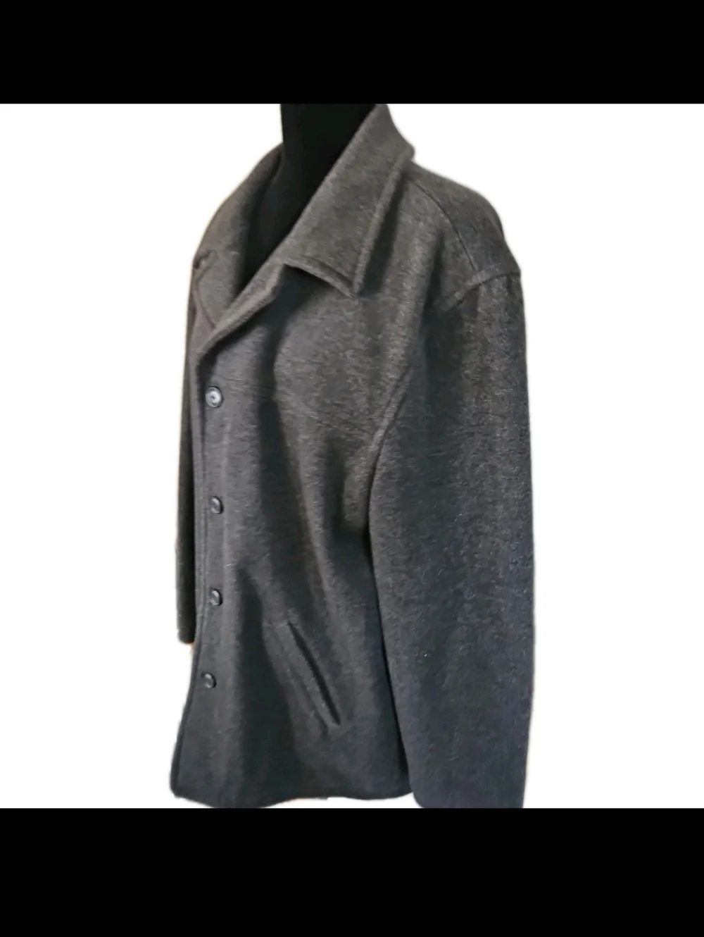 J.Crew Mens Wool Blend Gray Pea Coat  Classic Timeless Closet Staple Outerwear M